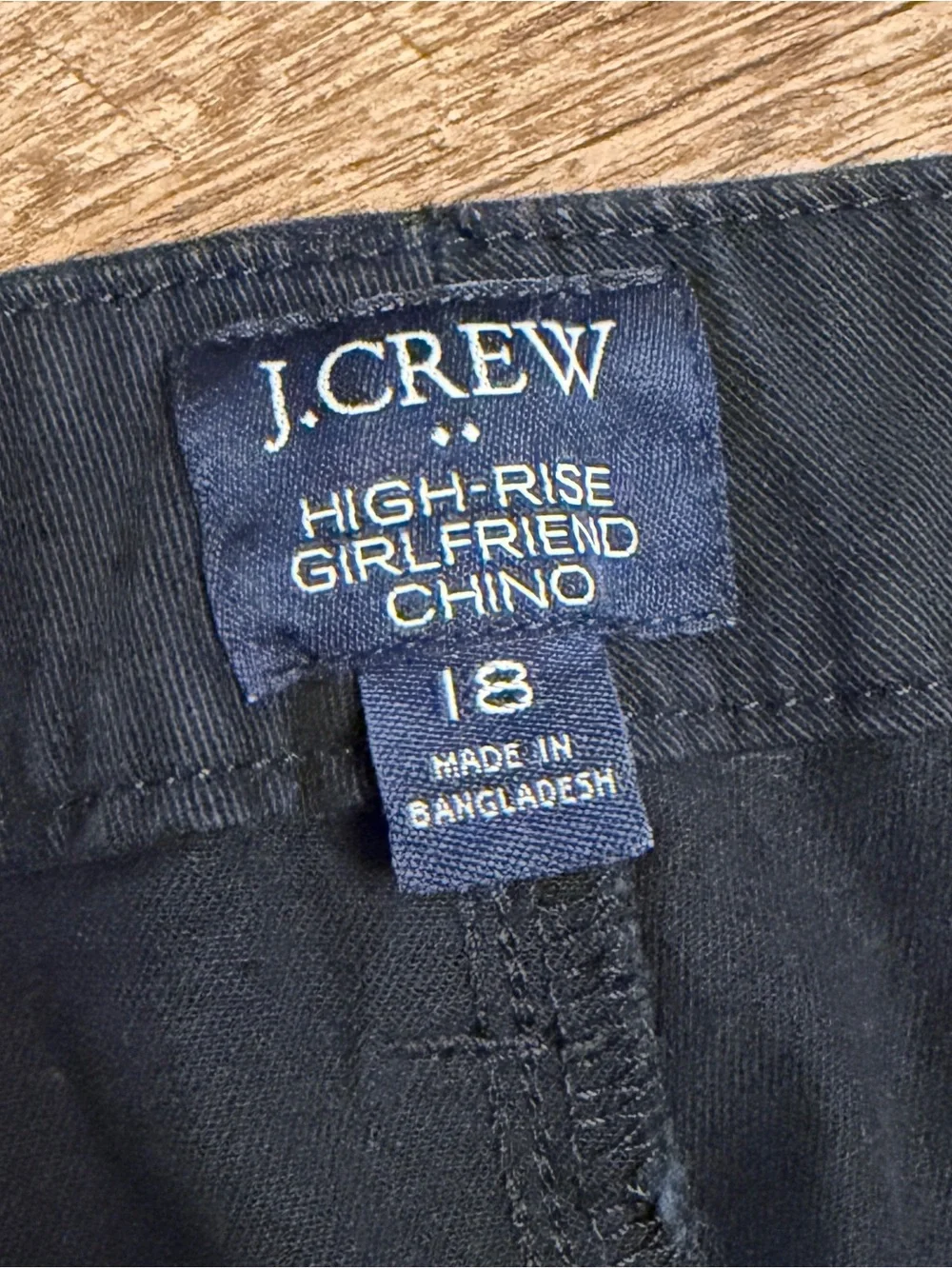 J. Crew Girlfriend High Rise Chino Pants 18 Black